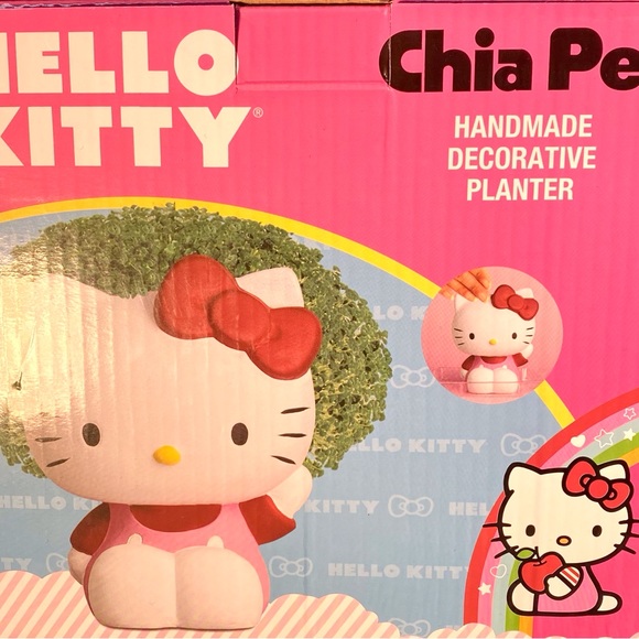 Limited Sanrio Hello Kitty Chia Pet Pink, Terracotta Planter. NEW - Picture 1 of 11
